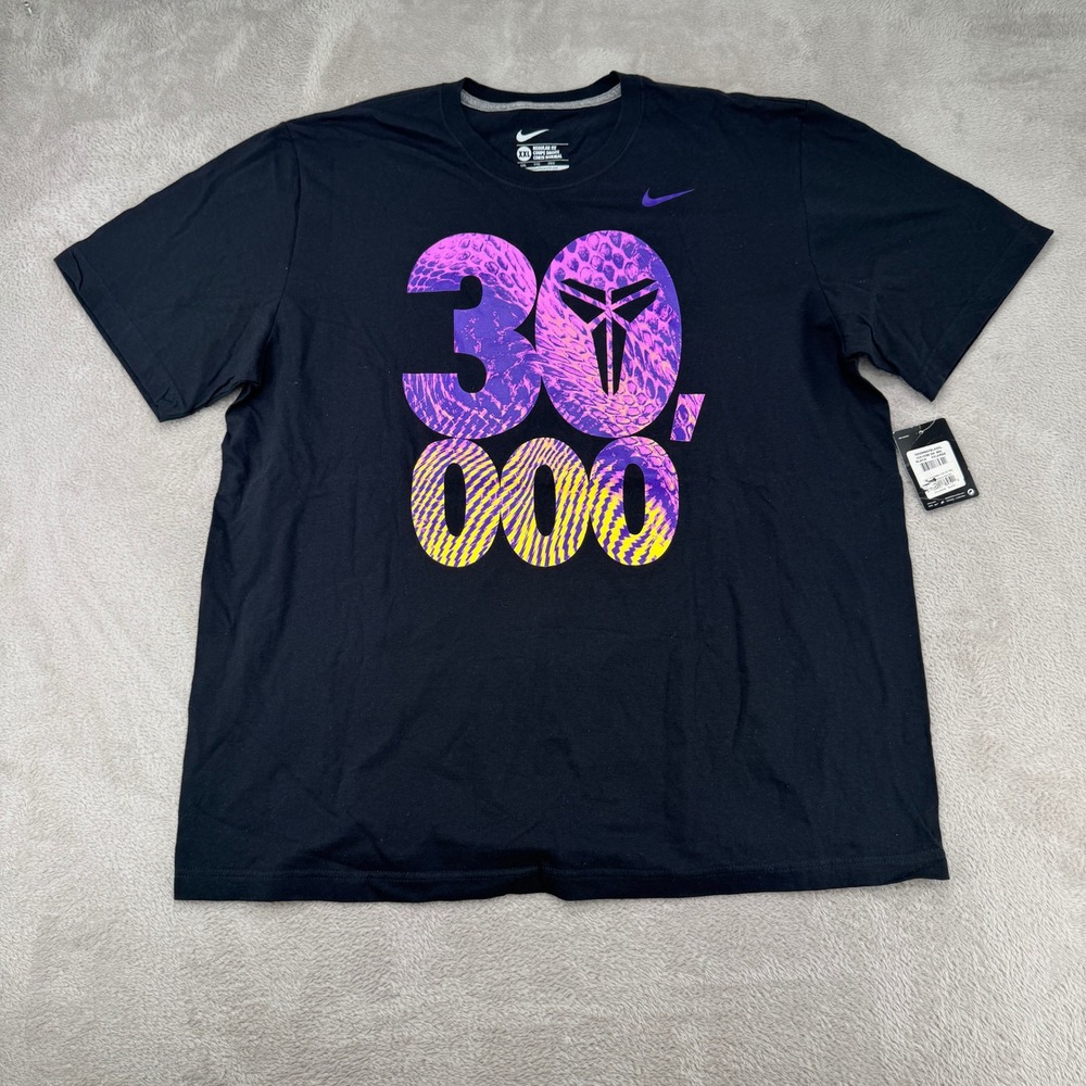 NWT VTG Nike Kobe Bryant Mamba 30K Points Career Milestone Shirt Mens 2XL Black